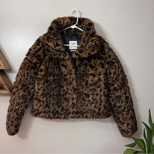 Abercrombie button up faux fur jacket